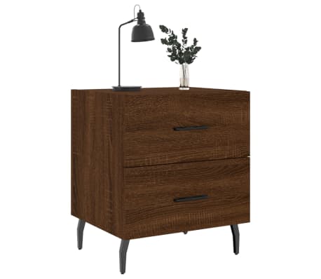 vidaXL Tables de chevet 2 pcs ch&ecirc;ne marron 40x35x47,5 cm