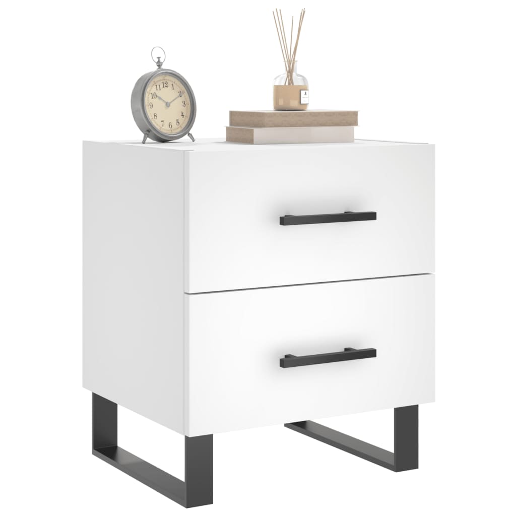 vidaXL Nachtkastje 40x35x47,5 cm bewerkt hout wit