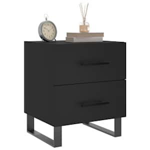 vidaXL Comodino Nero 40x35x47,5 cm in Legno Multistrato