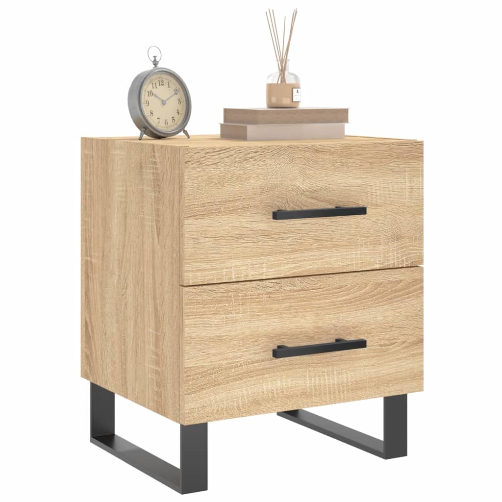 vidaXL Nachtkastje 40x35x47,5 cm bewerkt hout sonoma eikenkleurig