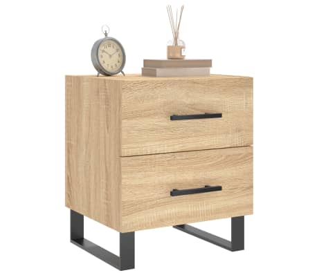 vidaXL Nachttische 2 Stk. Sonoma-Eiche 40x35x47,5 cm Holzwerkstoff