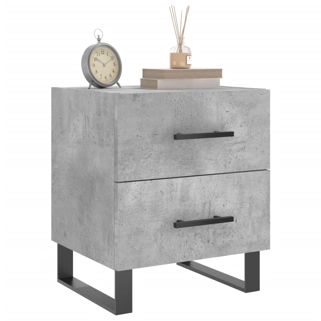 vidaXL Nachtkastje 40x35x47,5 cm bewerkt hout betongrijs
