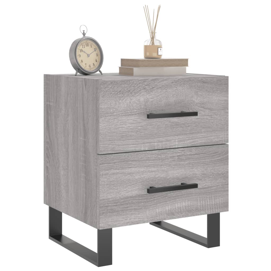vidaXL Nachtkastje 40x35x47,5 cm bewerkt hout grijs sonoma eikenkleur