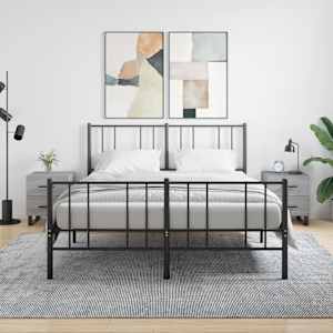 Nočna omarica 2 kosa siva sonoma 40x35x47,5 cm inženirski les