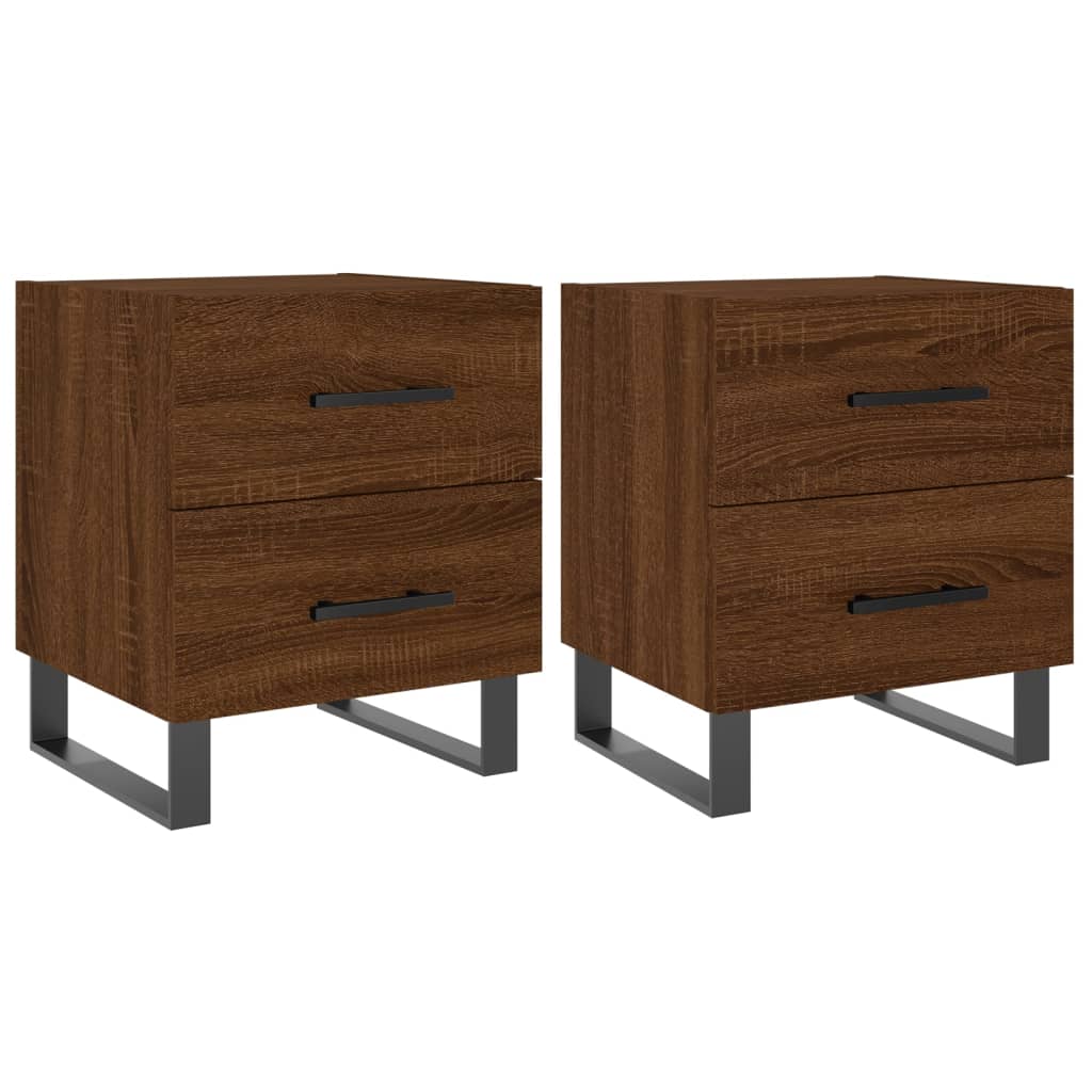 vidaXL NoÄŤnĂ­ stolky 2 ks hnÄ›dĂ˝ dub 40 x 35 x 47,5 cm kompozitnĂ­ dĹ™evo