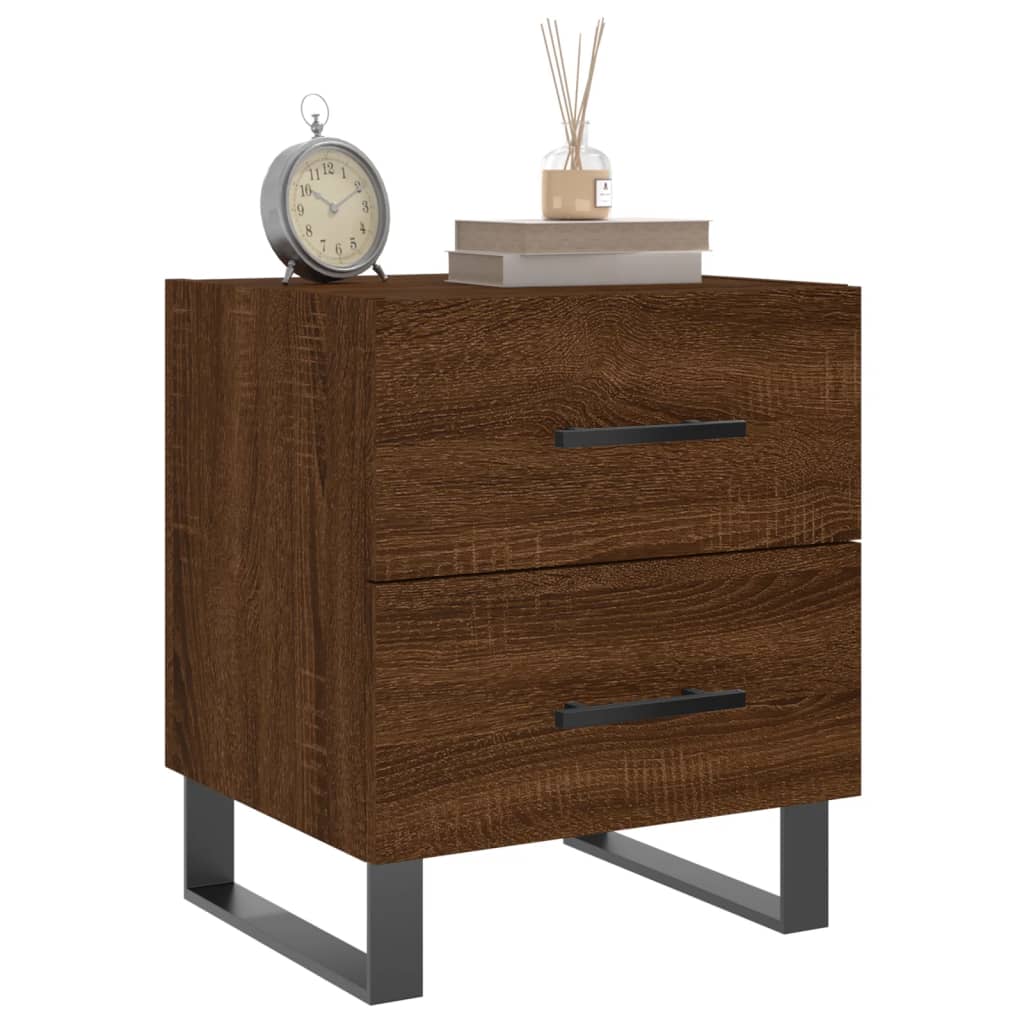 vidaXL Nachtkastjes 2 st 40x35x47,5 cm bewerkt hout bruin eikenkleur afbeelding