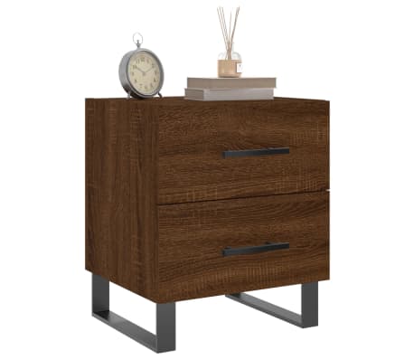 vidaXL Tables de chevet 2 pcs ch&ecirc;ne marron 40x35x47,5 cm
