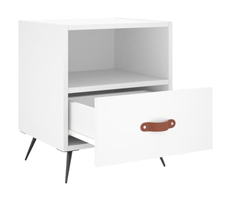 vidaXL Table de chevet blanc 40x35x47,5 cm bois d&rsquo;ing&eacute;nierie