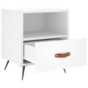 vidaXL Table de chevet blanc 40x35x47,5 cm bois d&rsquo;ing&eacute;nierie