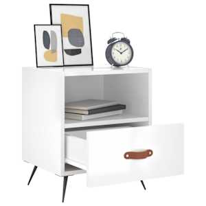 Noční stolky 2 ks lesklé bílé 40x35x47,5 cm kompozitní dřevo - obrázek 4