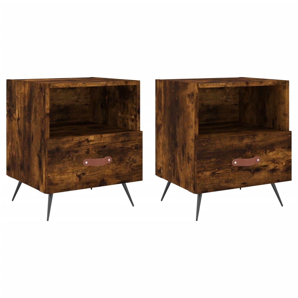 vidaXL Noční stolky 2 ks kouřový dub 40x35x47,5 cm kompozitní dřevo
