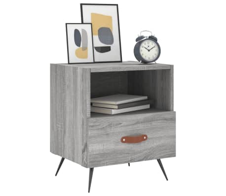 vidaXL Κομοδίνα 2 τεμ. Γκρι Sonoma 40 x 35 x 47,5 εκ. Επεξεργ. Ξύλο