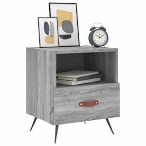 vidaXL Κομοδίνα 2 τεμ. Γκρι Sonoma 40 x 35 x 47,5 εκ. Επεξεργ. Ξύλο