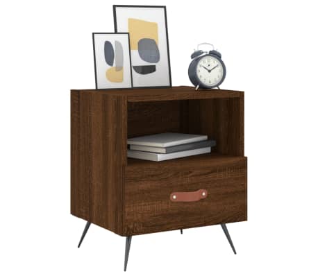 vidaXL Noptiere, 2 buc., stejar maro, 40x35x47,5 cm, lemn compozit