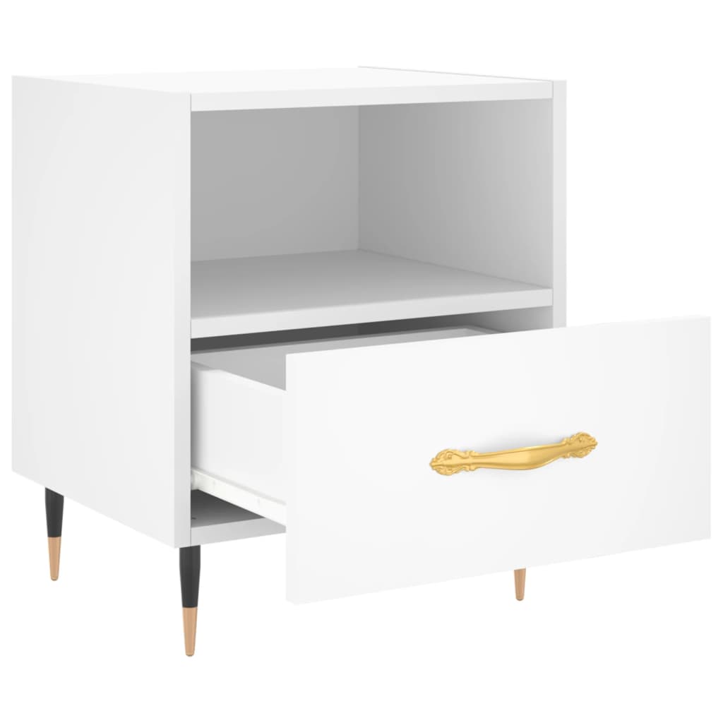 vidaXL Nachtkastje 40x35x47,5 cm bewerkt hout wit afbeelding