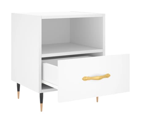 vidaXL naktsskapītis, balts, 40x35x47,5 cm, inženierijas koks