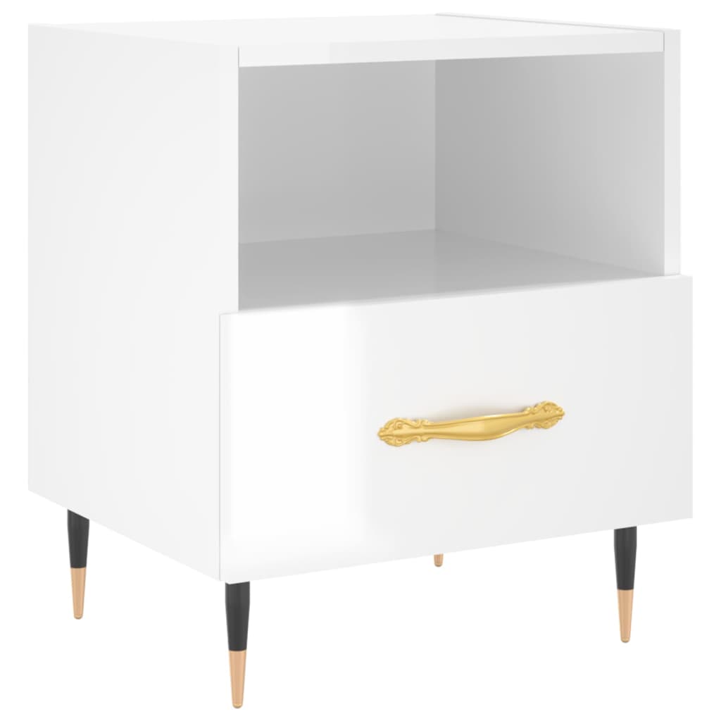 vidaXL Noční stolek bílý vysoký lesk 40x35x47,5 cm kompozitní dřevo