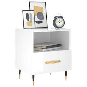 vidaXL Comodini 2 pz Bianco Lucido 40x35x47,5 cm in Legno Multistrato