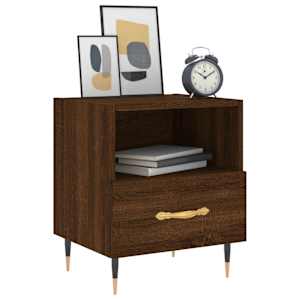 vidaXL Κομοδίνα 2 τεμ. Καφέ Δρυς 40 x 35 x 47,5 εκ. από Επεξεργ. Ξύλο