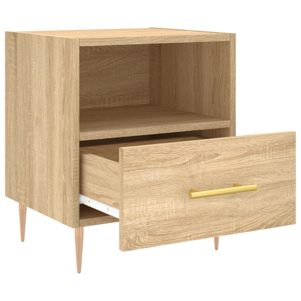 vidaXL Nachtkastje 40x35x47,5 cm bewerkt hout sonoma eikenkleurig