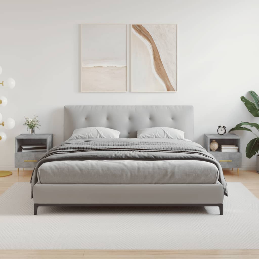vidaXL Sängbord 2 st betonggrå 40x35x47,5 cm konstruerat trä