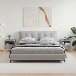 Nočna omarica 2 kosa betonsko siva 40x35x47,5 cm inženirski les