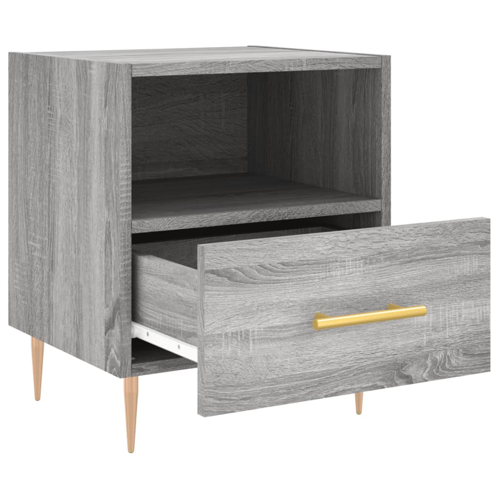vidaXL Nachtkastje 40x35x47,5 cm bewerkt hout grijs sonoma eikenkleur