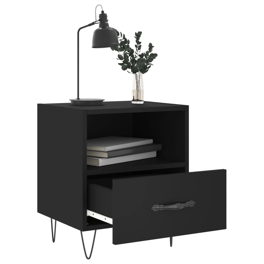 vidaXL Nachtkastjes 2 st 40x35x47,5 cm bewerkt hout zwart afbeelding