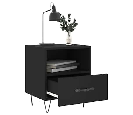 vidaXL Nattbord 2 stk svart 40x35x47,5 cm konstruert tre