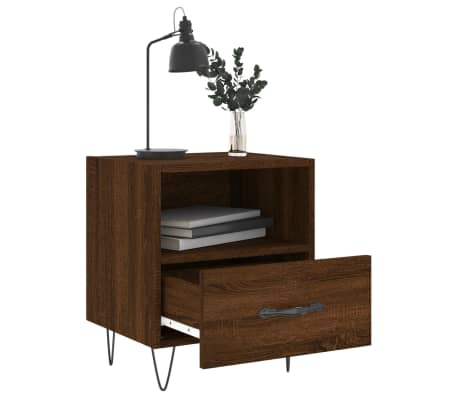 vidaXL Noptiere, 2 buc., stejar maro, 40x35x47,5 cm, lemn compozit