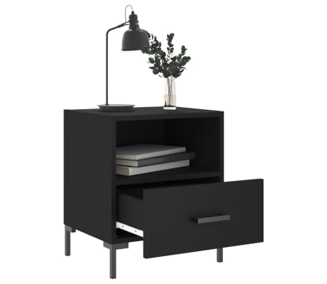vidaXL Noptiere, 2 buc., negru, 40x35x47,5 cm, lemn compozit