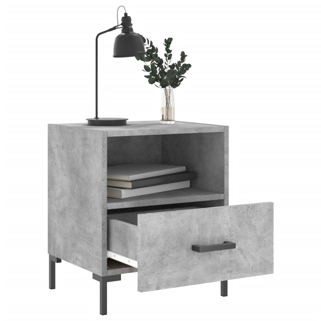 vidaXL Nachtkastjes 2 st 40x35x47,5 cm bewerkt hout betongrijs afbeelding
