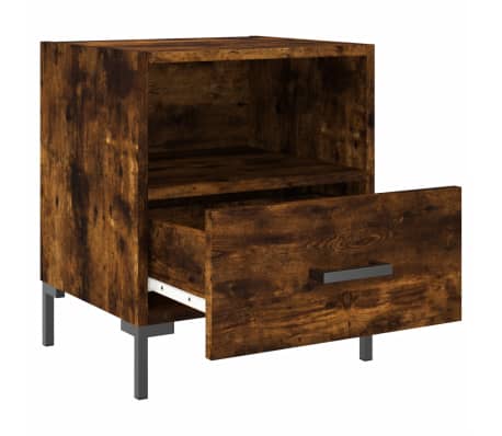 vidaXL Bedside Cabinet Smoked Oak Engineered Wood Nightstand Rectangular