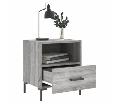 vidaXL Nachtkastjes 2 st 40x35x47,5 cm bewerkt hout grijs sonoma eiken
