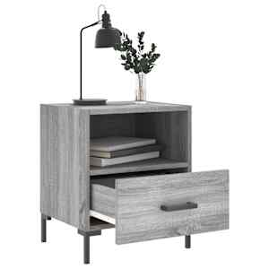 vidaXL Nachtkastjes 2 st 40x35x47,5 cm bewerkt hout grijs sonoma eiken
