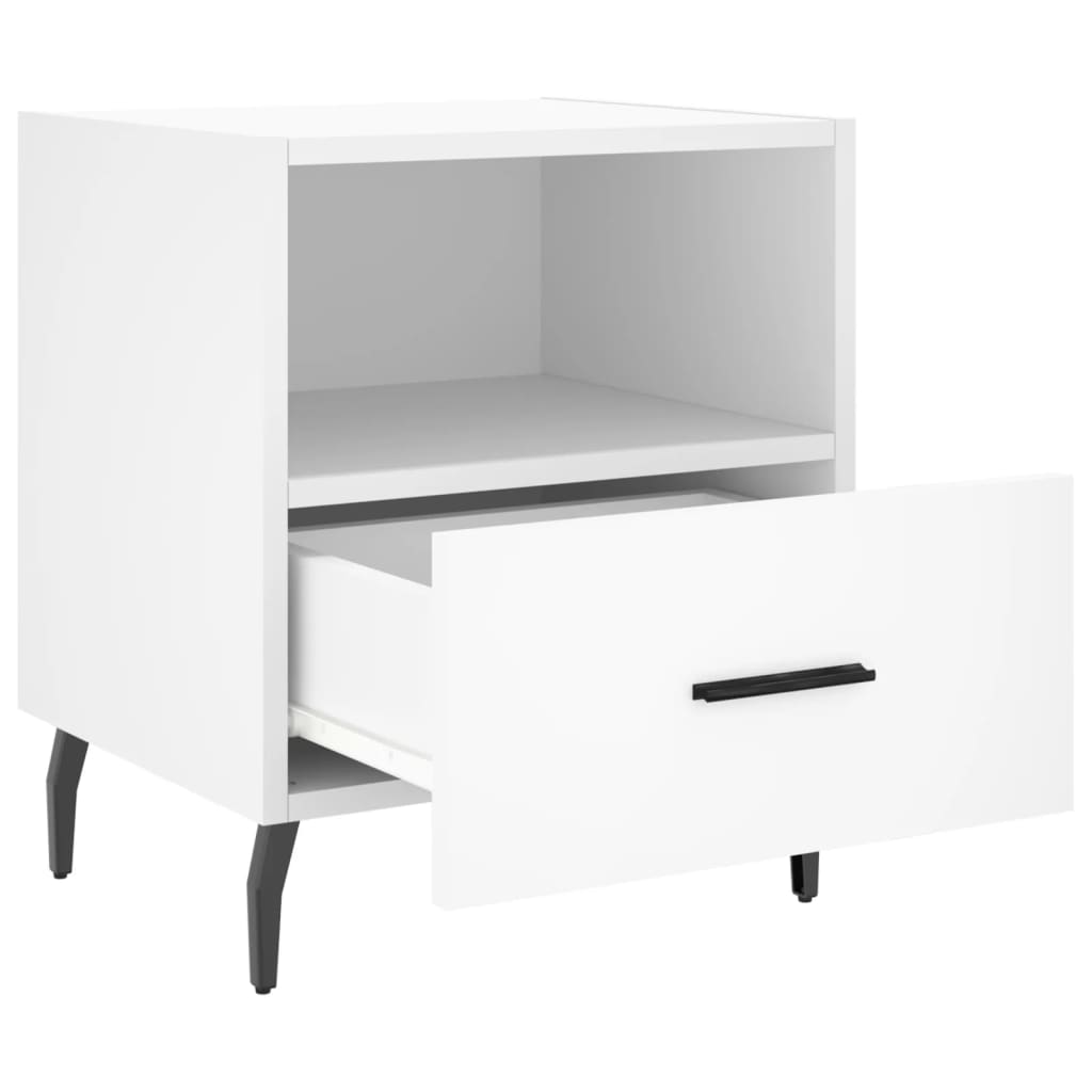 vidaXL Nachtkastje 40x35x47,5 cm bewerkt hout wit afbeelding