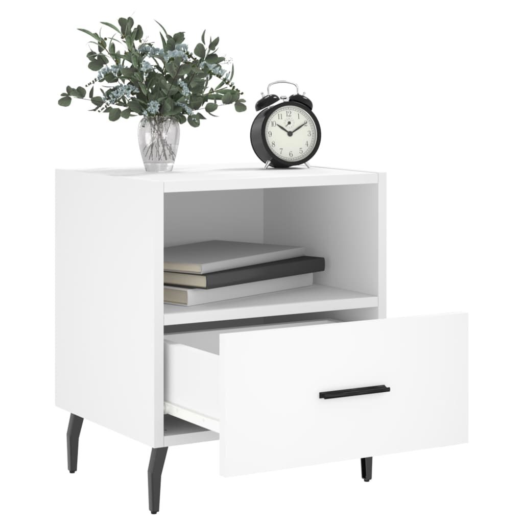 vidaXL Nachtkastjes 2 st 40x35x47,5 cm bewerkt hout wit afbeelding