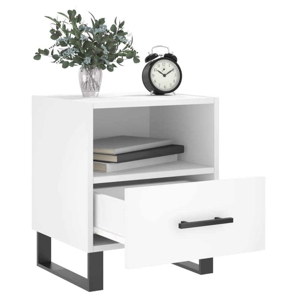 vidaXL Nachtkastjes 2 st 40x35x47,5 cm bewerkt hout wit afbeelding