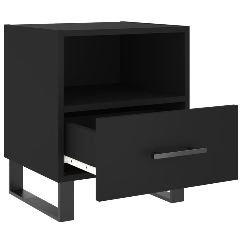 vidaXL Table de chevet noir 40x35x47,5 cm bois d’ingénierie