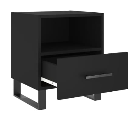 vidaXL Table de chevet noir 40x35x47,5 cm bois d’ingénierie