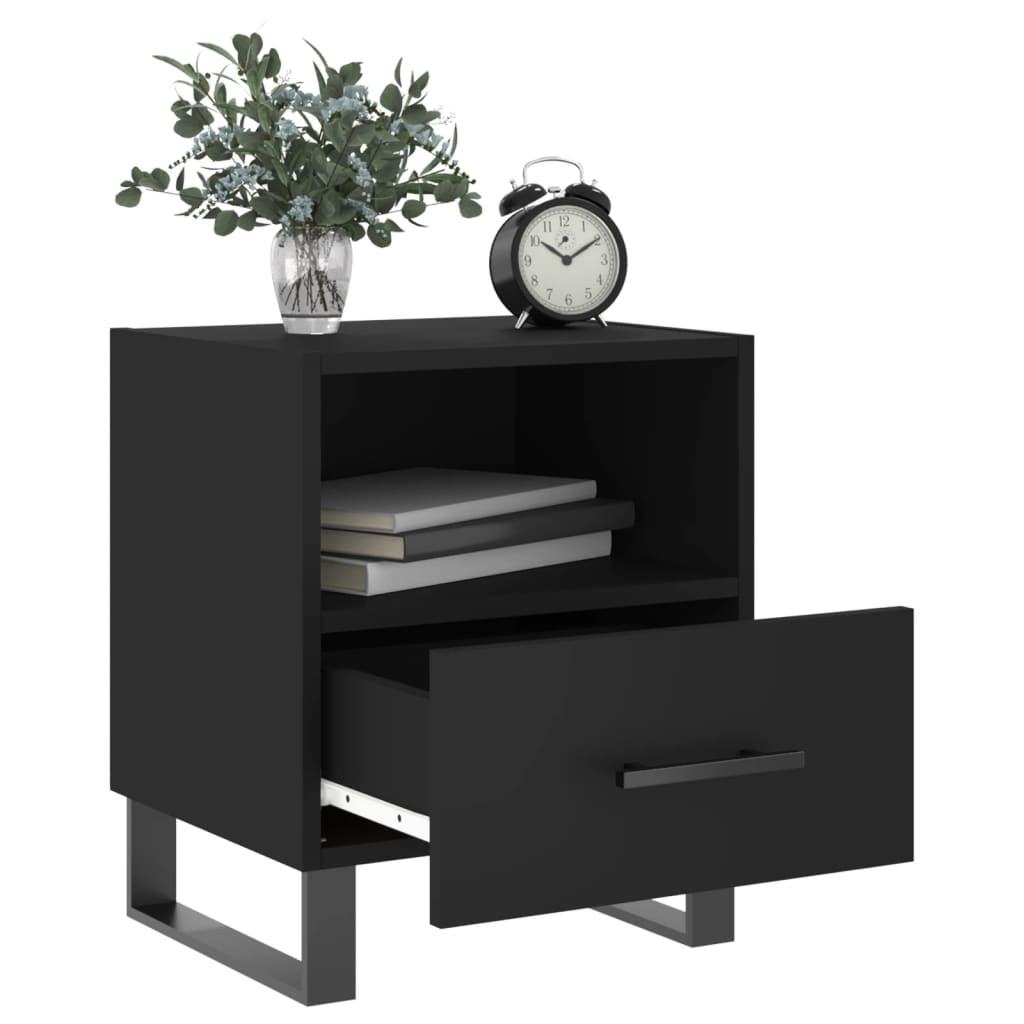 vidaXL Nachtkastjes 2 st 40x35x47,5 cm bewerkt hout zwart afbeelding
