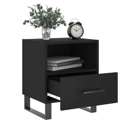 vidaXL Nachtkastjes 2 st 40x35x47,5 cm bewerkt hout zwart