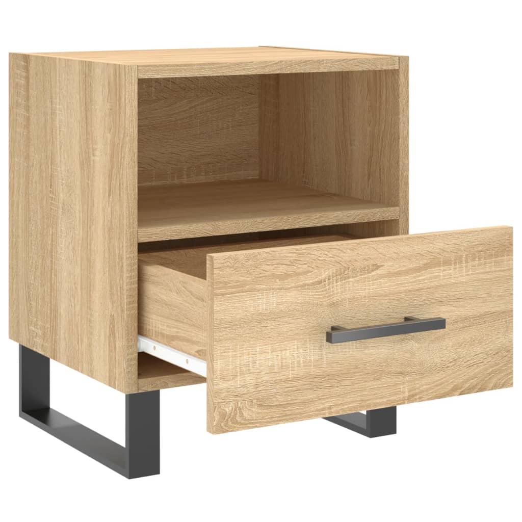 vidaXL Nachtkastje 40x35x47,5 cm bewerkt hout sonoma eikenkleurig