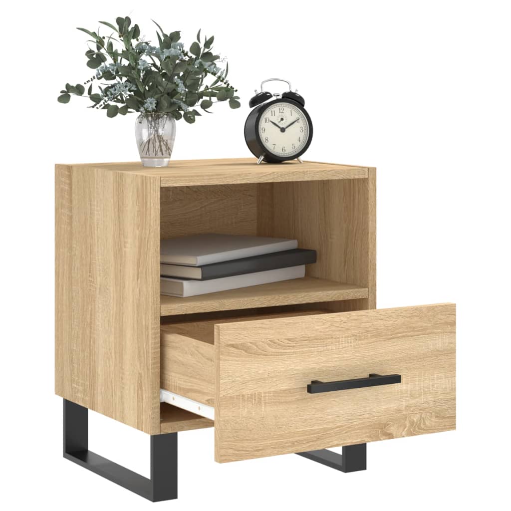 vidaXL Mesita noche 2 uds madera ingeniería roble Sonoma 40x35x47,5 cm