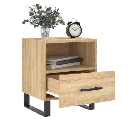 vidaXL Mesita noche 2 uds madera ingeniería roble Sonoma 40x35x47,5 cm