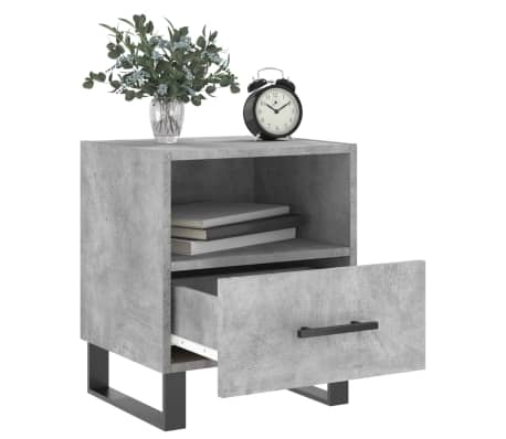 vidaXL Bedside Cabinets 2 pcs Concrete Grey 40x35x47.5 cm Engineered Wood