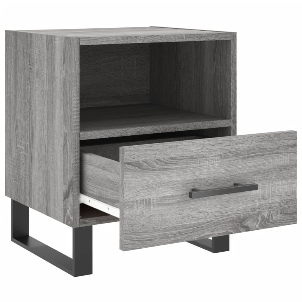 vidaXL Nachtkastje 40x35x47,5 cm bewerkt hout grijs sonoma eikenkleur