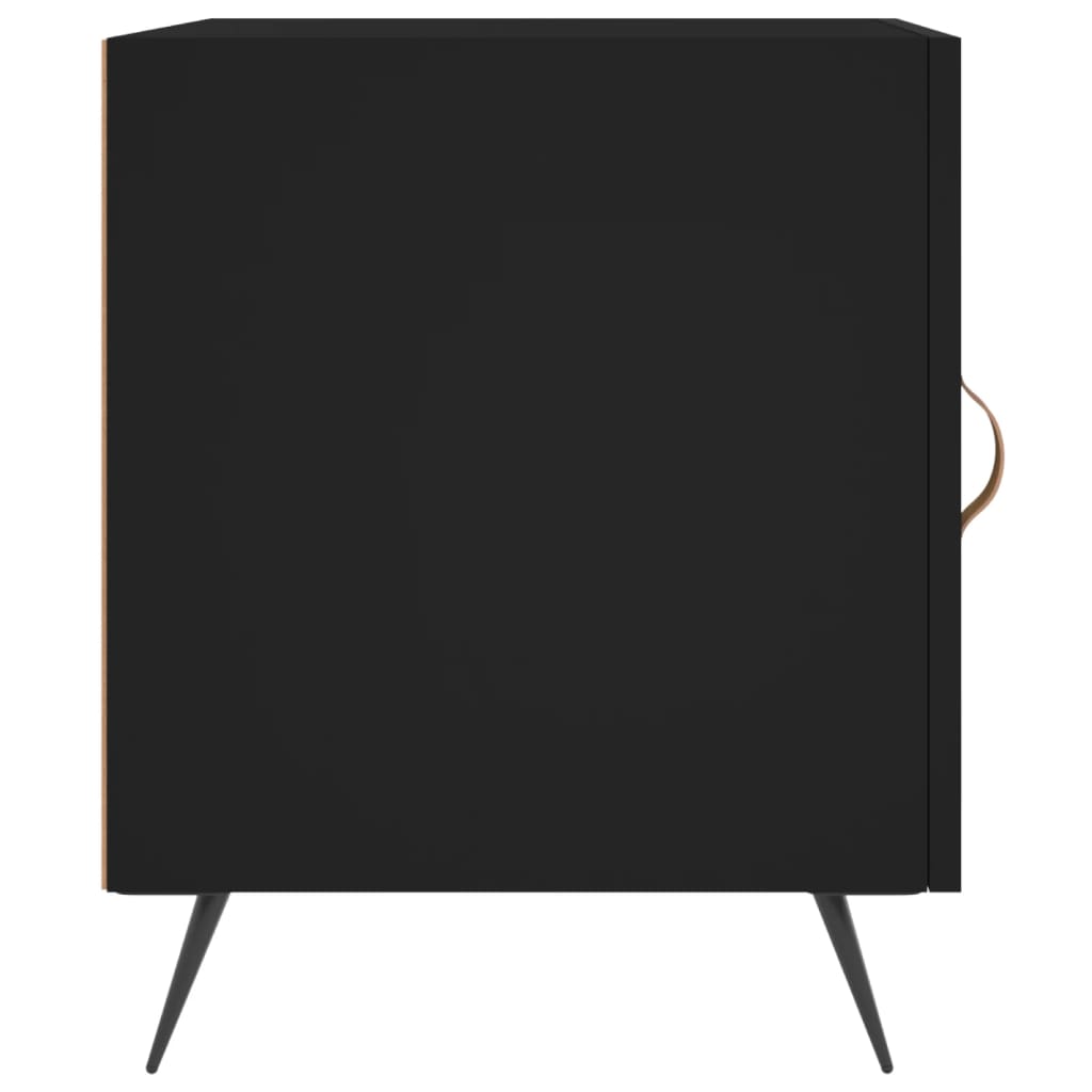 Szafka nocna, czarna, 40x40x50 cm, materiał drewnopochodny