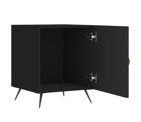 vidaXL Table de chevet noir 40x40x50 cm bois d&rsquo;ing&eacute;nierie
