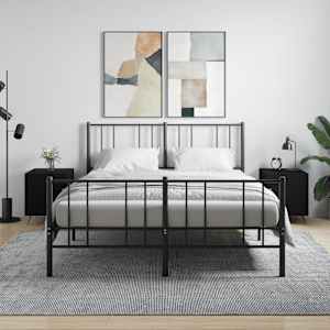 Nočna omarica 2 kosa črna 40x40x50 cm inženirski les